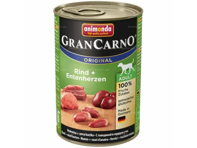 1020077 Mal əti və ördək ürəyi olan yetkin itlər üçün Gran Carno Adult, 400 q - Image 1