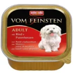 Vom Feinsten adult konservləşdirilmiş qida ilə mal əti və ürək hinduşka 150 g