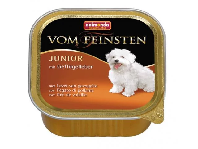 1020083 Vom Feinsten консервы с печенью домашней птицы для щенков и юниоров 150 г — изображение 1