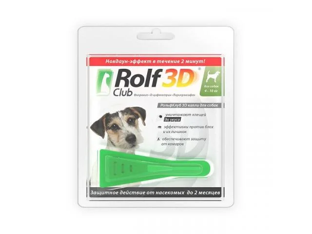 1030092 4 kq-dan 10 kq-a qədər çəkidə olan itlər üçün birə və gənələrə qarşı xarici istifadə üçün Rolf Club 3D məhlulu - Image 1