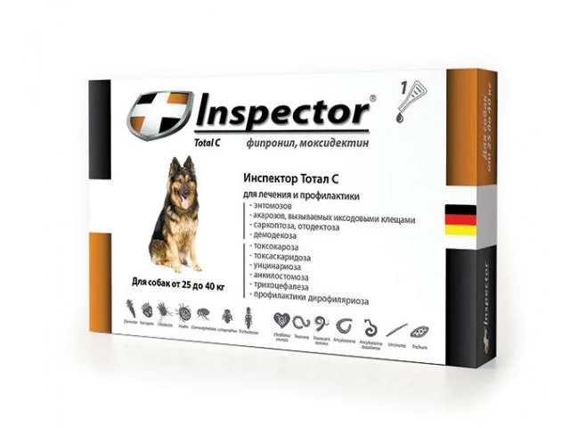 1030100 Inspector капли на холку от внешних и внутренних паразитов для собак от 25 до 40 кг — изображение 1