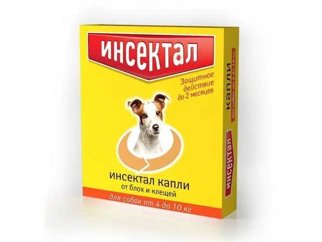 1030105 Инсектал капли от блох и клещей для собак от 4 до 10 кг — изображение 1