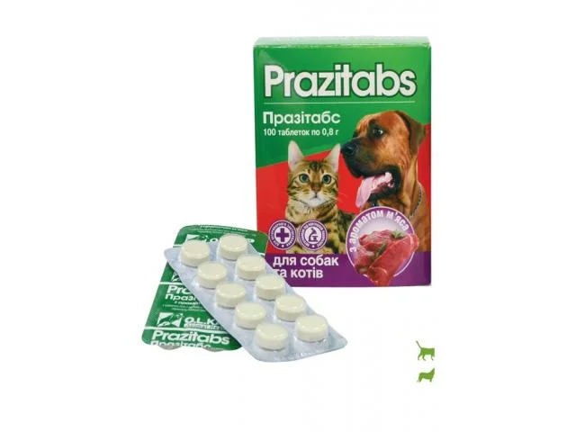 1030162 Prazitabs таблетки антигельминтик для кошек и собак с ароматом мяса 10 таб. — изображение 1
