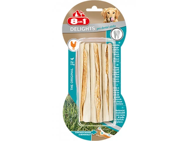 1040149 8in1 Палочки с куриным мясом для поддержания здоровья полости рта для собак весом для собак весом от 2 до 35 кг, 3 шт. — изображение 1
