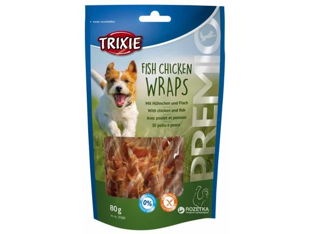 1040181 Trixie Fish Chicken Wraps лакомство для собак с мясом птицы и рыбой — изображение 1