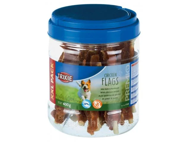 1040229 Trixie Premio Chicken Flags çubuqlar ilə toyuq döş əti, 400 g - Şəkil 1