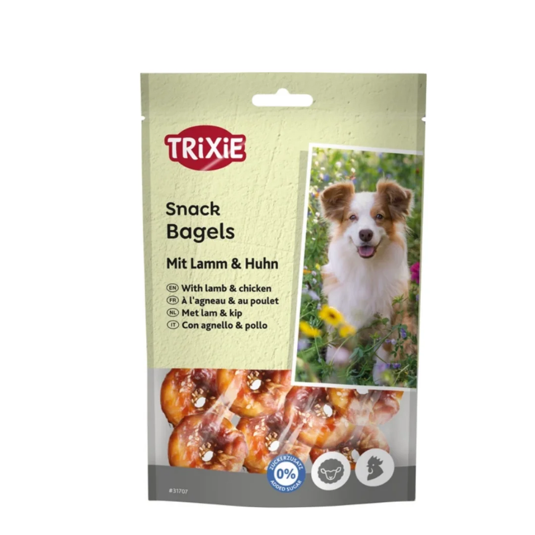 1040249-1 Trixie Quzu Toyuq Bagelləri: itlər üçün quzu və toyuqlu ponçiklər, 100 q - Image 1