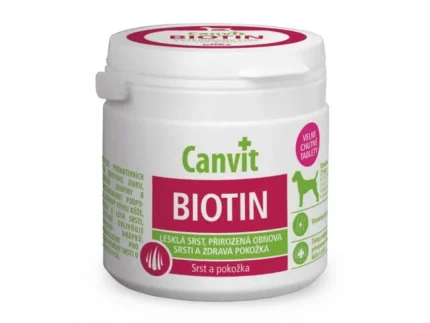 Canvit Biotin витамины для укрепления кожи и против выпадения шерсти для собак до 25 кг, 100 табл.