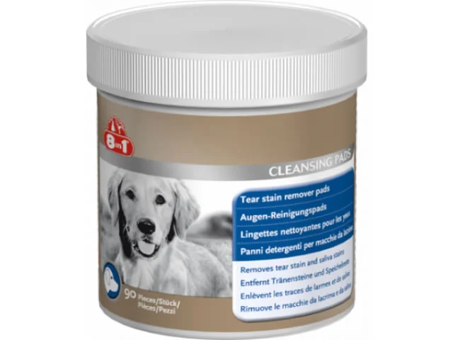 1050042 8in1 Диски влажные для удаления пятен от слез и слюны, для собак, 90 табл. — изображение 1