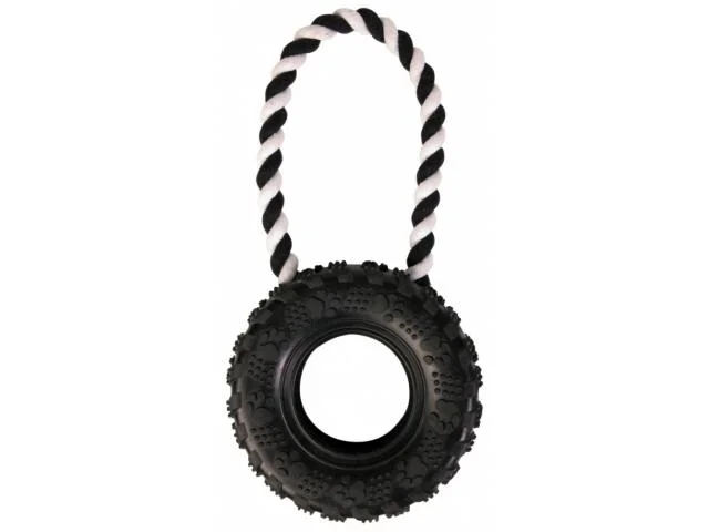 1060103 Trixie игрушка шина с веревочной ручкой Ø 15 см/32 см — изображение 1