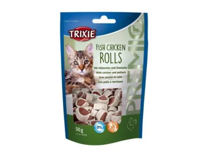 Trixie Fish Chicken Rolls лакомство для кошек с мясом птицы и сайдой
