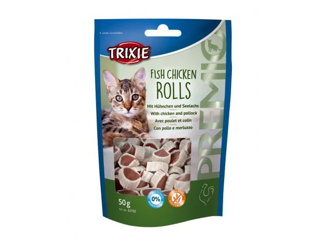 1090196 Trixie Fish Toyuq Ruloları, quş əti və pollock ilə pişiklər üçün bir ləzzətdir. - Image 1