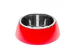 Ferplast JOLIE M metal qab plastik dayaq üzərində, qırmızı, 20 x 6.7 sm, 0.85 l