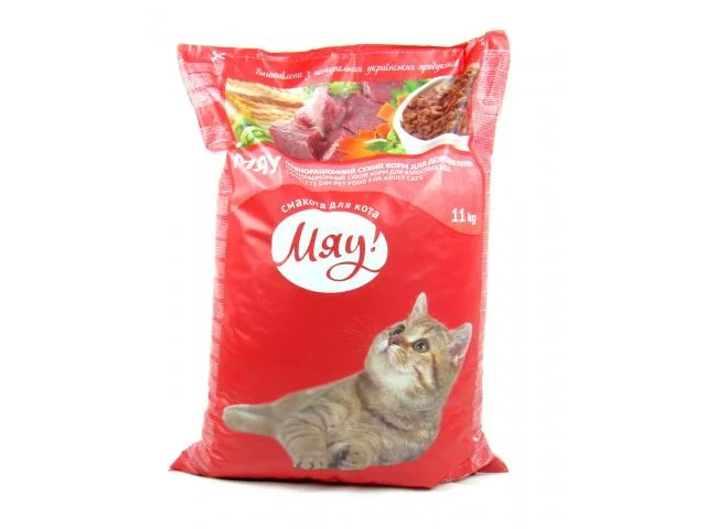 2010122 Мяу сухой корм для взрослых кошек с курицей (на развес) — изображение 1