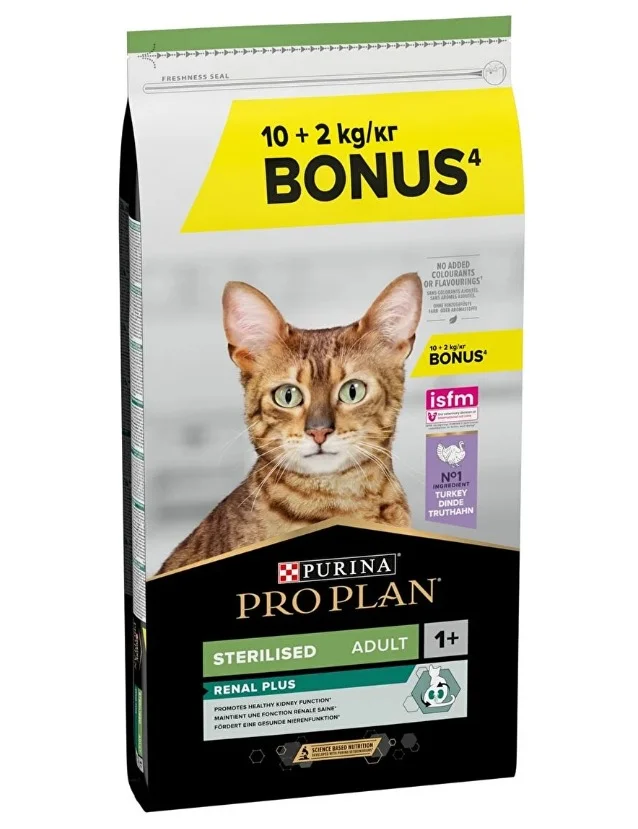 20101441 PRO PLAN Sterilised Сухой корм для стерилизованных кошек и кастрированных котов, с индейкой, (целый мешок 10+2 кг) — изображение 1