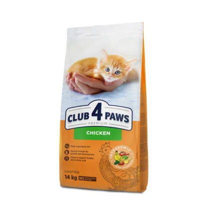 Club 4 Paws сухой корм для котят с курицей (целый мешок 14 кг)