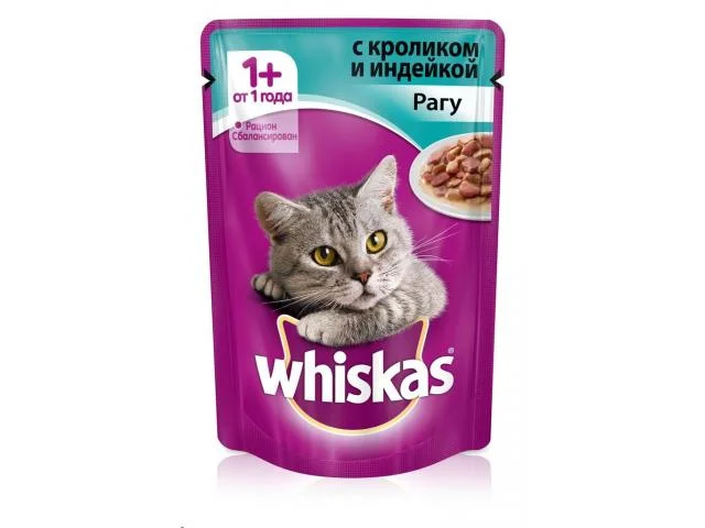 2020020 Whiskas рагу с кроликом и индейкой, 75 г — изображение 1