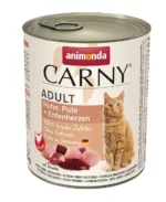 Toyuq, hinduşka və ördək ürəkləri ilə Carny Yetkinlər üçün Konservləşdirilmiş Pişik Yemi, 400 q