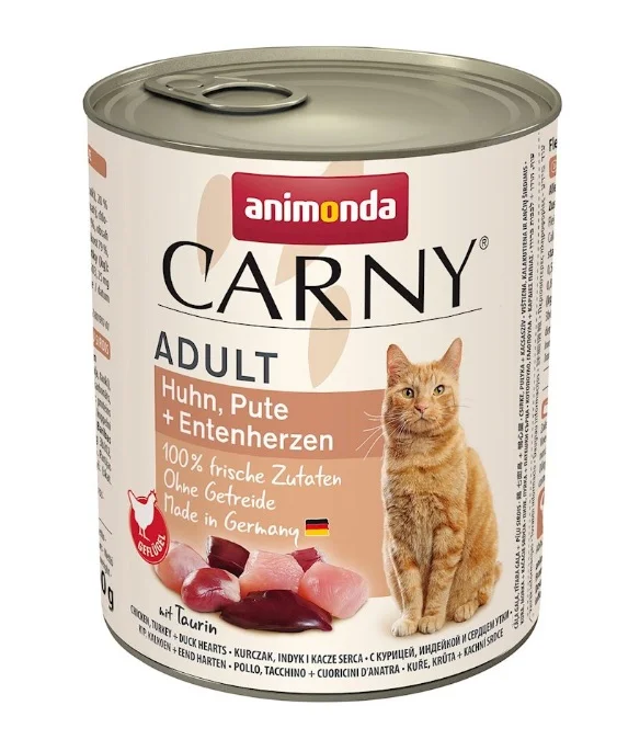 2020109 Carny Adult консервы для кошек с курицей, индейкой и утиными сердечками 400 г — изображение 1