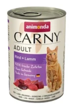 Carny Yetkinlər üçün Mal və Quzu Əti ilə Konservləşdirilmiş Pişik Yemi, 400 q