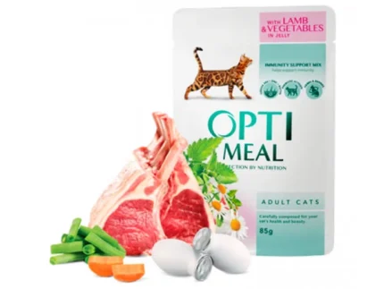 Optimeal с ягненком и овощами в желе 85 г