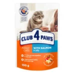Club 4 Paws yaş pişik yemi qızılbalıq ilə jeledə 100 q.