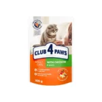 Club 4 Paws влажный корм для кошек с курицей в деликатном соусе, 85 г