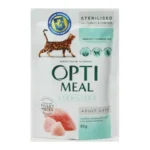 Optimeal Sterilized для стерилизованных кошек и котов с индейкой и курицей 85 г