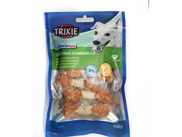 2020267 Trixie Chewing Dumbbells лакомство для собак с куриной грудкой с рисом — изображение 1