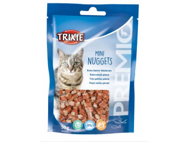 2020270 Trixie Mini Nuggets лакомство для кошек с тунцом, курицей и кошачьей мятой, 50 г — изображение 1
