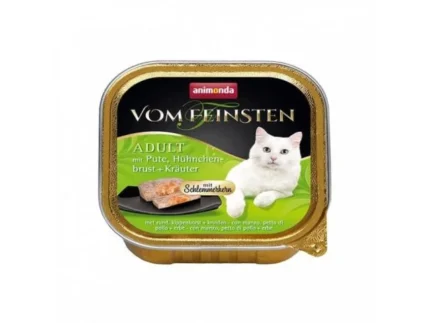 Vom Feinsten паштет для кошек с индейкой, курицей и травами