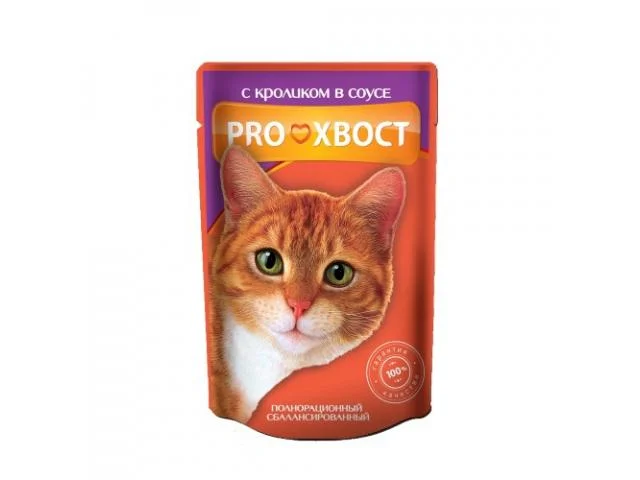 2020358 Pro Хвост влажный корм для кошек с кроликом в соусе, 85 г — изображение 1