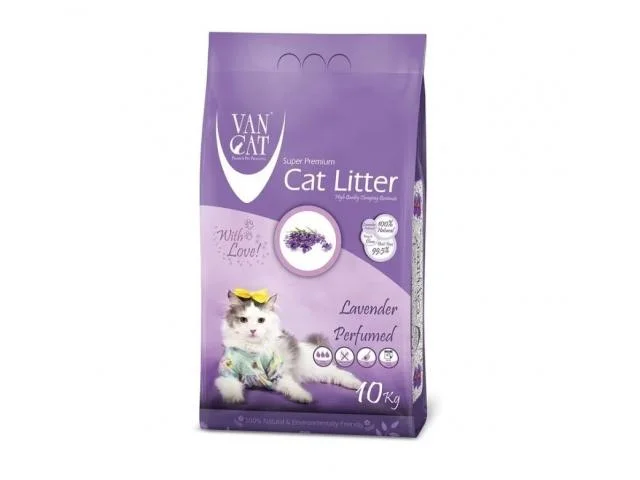 2030041 Van Cat комкующийся наполнитель с ароматом лаванды, 10 кг — изображение 1