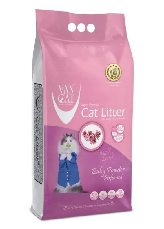 20311340 Van Cat комкующийся наполнитель с ароматом детской присыпки, 20 кг — изображение 1