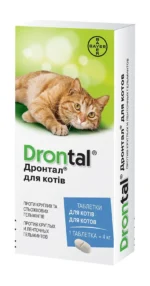 Pişiklər üçün Drontal anthelmintic 1 tablet
