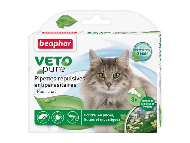 2040084 Beaphar Veto Pure биокапли от паразитов для кошек, 1 пипетка — изображение 1