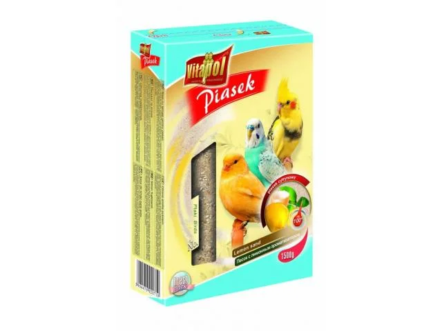 3040019 Vitapol песок для птиц с лимонным ароматизатором для поддерживания чистоты в клетке 1,5 кг — изображение 1