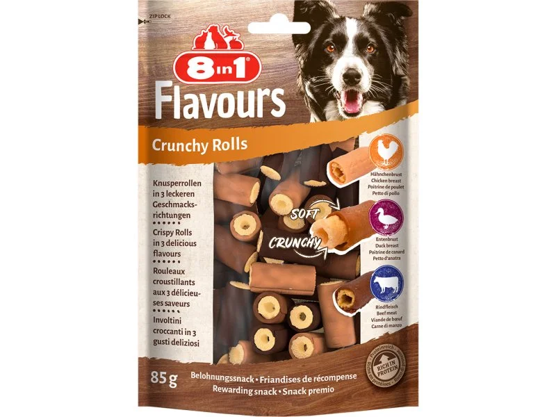 5679993 8in1 Flavours Crunchy Rolls ролы c курицей, уткой и говядиной, 85 гр — изображение 1