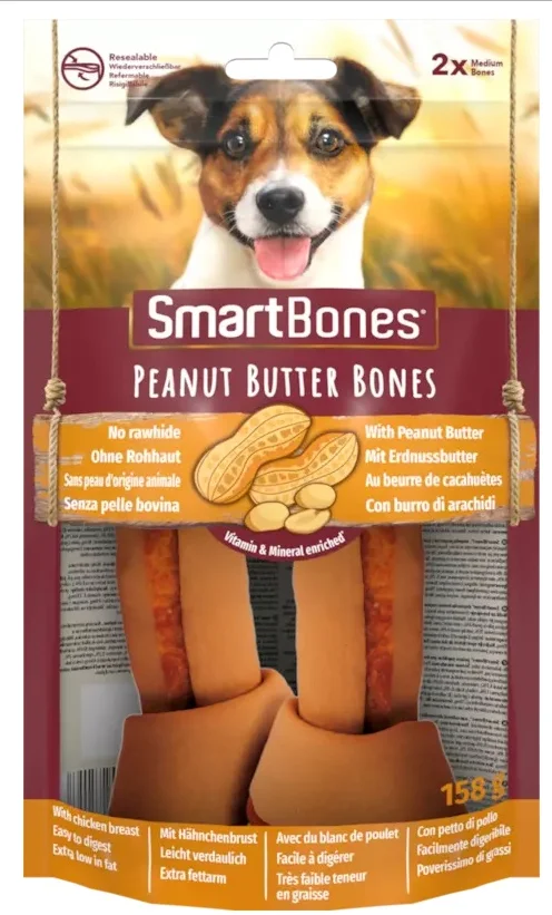 5680002 Smart Bones Peanut Butter Sticks косточки с куриной грудкой и арахисом 158 г , 2 шт — изображение 1