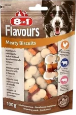 8in1 Flavours Meaty Biscuits  itlər üçün peçenye ilə toyuq, donuz əti və mal əti 100 q