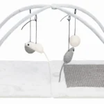 Trixie когтеточка с игрушками на веревочке, 60x33х42см, серый/светло-серый