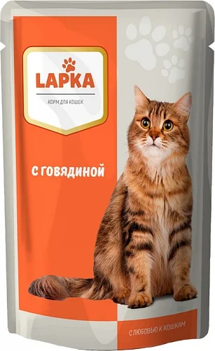 6010388 Lapka влажный корм для кошек с говядиной 85 г — изображение 1
