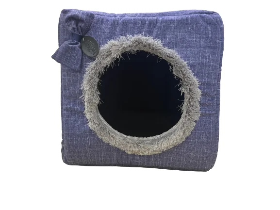 6010608-1 Лежанка кубический-домик для кошек и мелких собак, 35 см — изображение 1