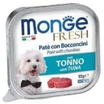 İtlər üçün Tuna Paştetində Monge Təzə Tender Parçaları, Super Premium Keyfiyyət, 100 q