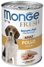Monge Fresh Adult Pollo Chicken  ilə toyuq ilə yetkin itlər üçün, super premium keyfiyyətli, 400 g