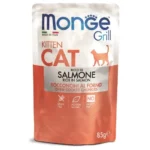 Monge Grill Kitten Salmone полнорационный корм для котят, с кусочками норвежского лосося в желе, супер премиум качества 85 гр