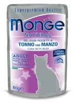 Monge Natural Adult Tonno con Manzo влажный корм для кошек с тунцом и говядиной в желе, супер премиум качества 80 гр