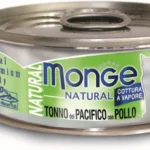 Monge Tonno del Pacifico con Pollo натуральный тихоокеанский тунец с курицей для кошек, супер премиум качества 80 гр