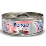 Monge Jelly Tonno con Gamberetti желтоперый тунец с креветками в желе, для кошек, супер премиум качества 80 гр