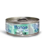 Monge Kitten Jelly Tonno con Aloe: pişik balaları üçün jele içində aloe ilə sarı rəngli tuna, super premium keyfiyyət, 80 q